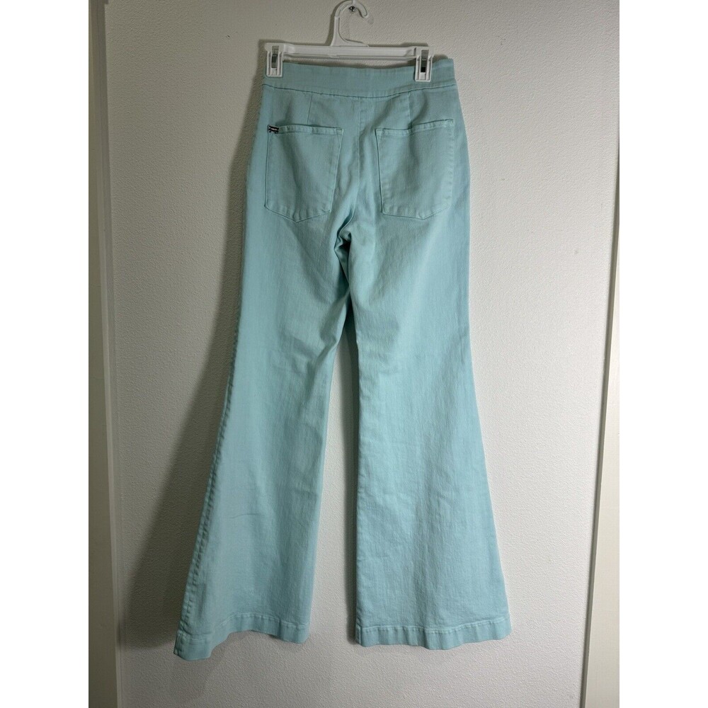 Alice + Olivia Womens Sz 28 x 32 Beautiful High Rise Seamed Bell denim Jeans - Picture 3 of 15